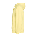 Sweat à capuche unisexe avec finition lavée 250 g/m² Roly Kenia couleur jaune vue latérale