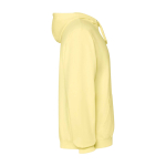 Sweat à capuche unisexe avec finition lavée 250 g/m² Roly Kenia couleur jaune deuxième vue latérale