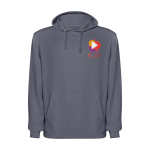 Sweat à capuche unisexe avec finition lavée 250 g/m² Roly Kenia couleur gris foncé vue impression sérigraphique