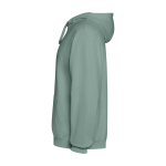 Sweat à capuche unisexe avec finition lavée 250 g/m² Roly Kenia couleur vert foncé vue latérale
