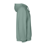 Sweat à capuche unisexe avec finition lavée 250 g/m² Roly Kenia couleur vert foncé deuxième vue latérale