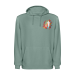 Sweat à capuche unisexe avec finition lavée 250 g/m² Roly Kenia couleur vert foncé vue impression sérigraphique