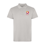 Polo unisexe à manches courtes effet délavée 200 g/m² Roly Cobain couleur gris vue impression sérigraphique