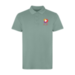 Polo unisexe à manches courtes effet délavée 200 g/m² Roly Cobain couleur vert foncé vue impression sérigraphique