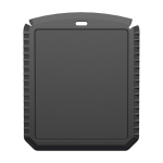 Grattoir à glace rectangulaire en plastique recyclé couleur noir deuxième vue frontale