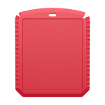 Grattoir à glace rectangulaire en plastique recyclé couleur rouge deuxième vue frontale