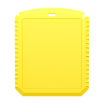 Grattoir à glace rectangulaire en plastique recyclé couleur jaune deuxième vue frontale