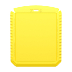 Grattoir à glace rectangulaire en plastique recyclé couleur jaune deuxième vue arrière