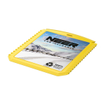 Grattoir à glace rectangulaire en plastique recyclé couleur jaune