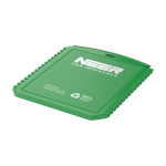 Grattoir à glace rectangulaire en plastique recyclé couleur vert vue impression sérigraphique