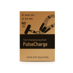 Lanière poignet en PVC et nylon à charge rapide USB-C pour téléphone vue en boîte