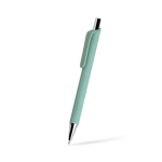 Stylo ergonomique corps triangulaire finition gomme encre noire couleur vert menthe Vue 1