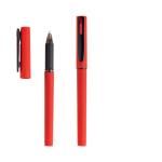 Roller recyclé corps gomme écriture douce encre noire couleur rouge Vue 1