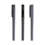 Roller recyclé corps gomme écriture douce encre noire couleur gris foncé