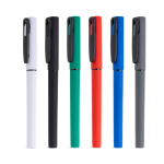 Roller recyclé corps gomme écriture douce encre noire vue plusieurs couleurs