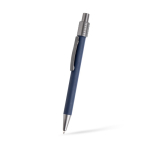Stylo en aluminium avec clip métallique et spinner encre noire couleur bleu marine Vue 1