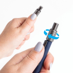 Stylo en aluminium avec clip métallique et spinner encre noire Vue 1