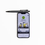 Stylo en aluminium rétractable avec détails argentés encre bleue Vue 1