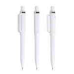 Stylo en ABS recyclé à mécanisme rétractable encre bleue couleur blanc