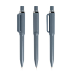 Stylo en ABS recyclé à mécanisme rétractable encre bleue couleur gris foncé