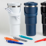 Stylo en ABS recyclé à mécanisme rétractable encre bleue vue 2