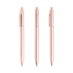 Stylo écologique avec clip intégré et relief à rayures encre noire couleur or rose