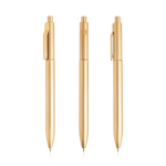 Stylo écologique avec clip intégré et relief à rayures encre noire couleur doré
