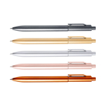 Stylo écologique avec clip intégré et relief à rayures encre noire Vue 1