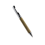 Stylo en acier inoxydable avec résidus de thé rotatif encre noire couleur argenté vue 2