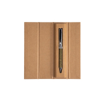 Stylo en acier inoxydable avec résidus de thé rotatif encre noire Vue 1