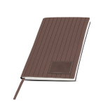 Carnet en PU texturé avec patch personnalisable A5 pages lisses couleur marron Vue 1
