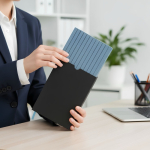 Carnet en PU texturé avec patch personnalisable A5 pages lisses vue 2