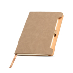 Carnet écologique avec support latéral pour stylo A5 pages lisses couleur beige Vue 1