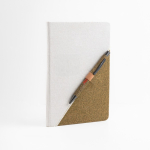 Carnet en coton recyclé avec stylo au thé vert A5 pages lisses Vue 1