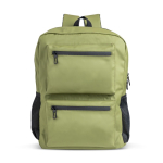 Sac à dos en cuir PU avec poches frontales et latérales en mesh 15,6’’ couleur vert olive