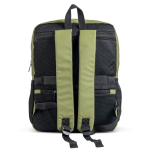 Sac à dos en cuir PU avec poches frontales et latérales en mesh 15,6’’ couleur vert olive vue 2