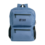 Sac à dos en cuir PU avec poches frontales et latérales en mesh 15,6’’ vue avec impression