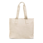 Sac en cuir synthétique avec poches cachées et sangle trolley 15,6’’ couleur beige