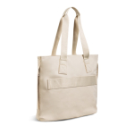 Sac en cuir synthétique avec poches cachées et sangle trolley 15,6’’ couleur beige vue 2