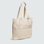 Sac en cuir synthétique avec poches cachées et sangle trolley 15,6’’ couleur beige