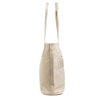 Sac en cuir synthétique avec poches cachées et sangle trolley 15,6’’ couleur beige vue 3