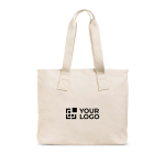 Sac en cuir synthétique avec poches cachées et sangle trolley 15,6’’ vue avec impression