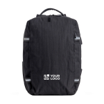 Sac à dos en bambou jacquard avec fermetures éclair étanches PC 15,6’’ vue avec impression