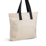 Sac en coton imprimé canvas avec fermeture et poignées 280 g/m² couleur noir vue 2