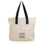 Sac en coton imprimé canvas avec fermeture et poignées 280 g/m² couleur noir vue du logo imprimé