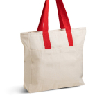 Sac en coton imprimé canvas avec fermeture et poignées 280 g/m² couleur rouge vue 2