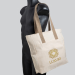 Sac en coton imprimé canvas avec fermeture et poignées 280 g/m² couleur kaki