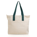Sac en coton imprimé canvas avec fermeture et poignées 280 g/m² couleur vert foncé