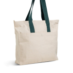 Sac en coton imprimé canvas avec fermeture et poignées 280 g/m² couleur vert foncé vue 2