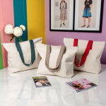 Sac en coton imprimé canvas avec fermeture et poignées 280 g/m² vue 2